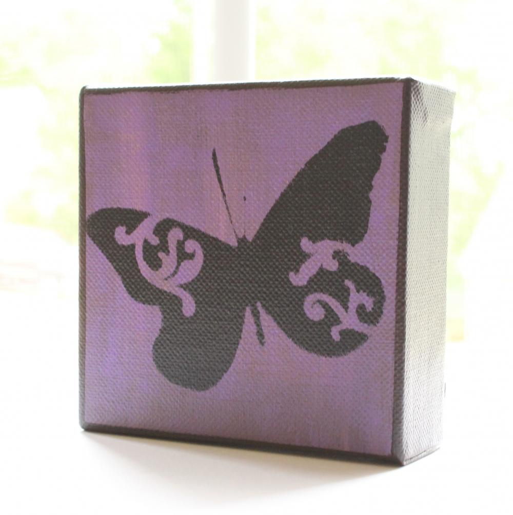 Butterfly In Purple- 4x4 Art Block