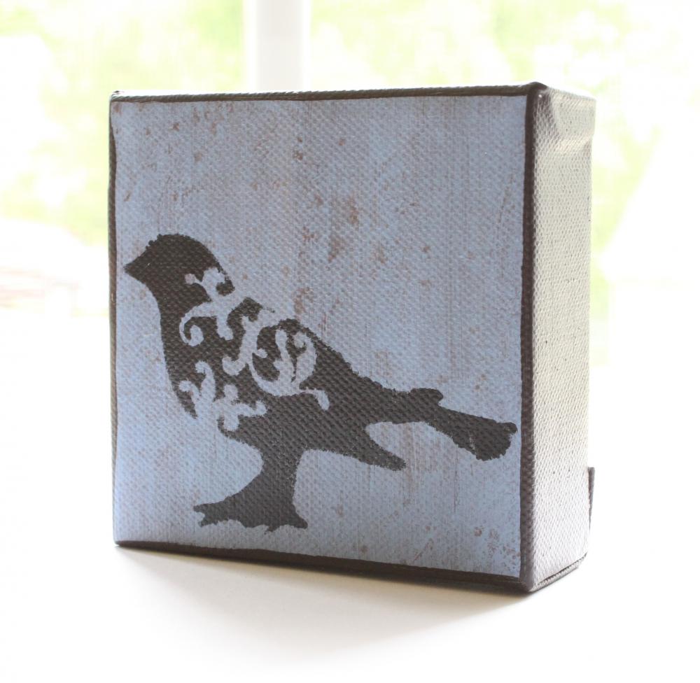 Bird In Baby Blue- 4x4 Art Block